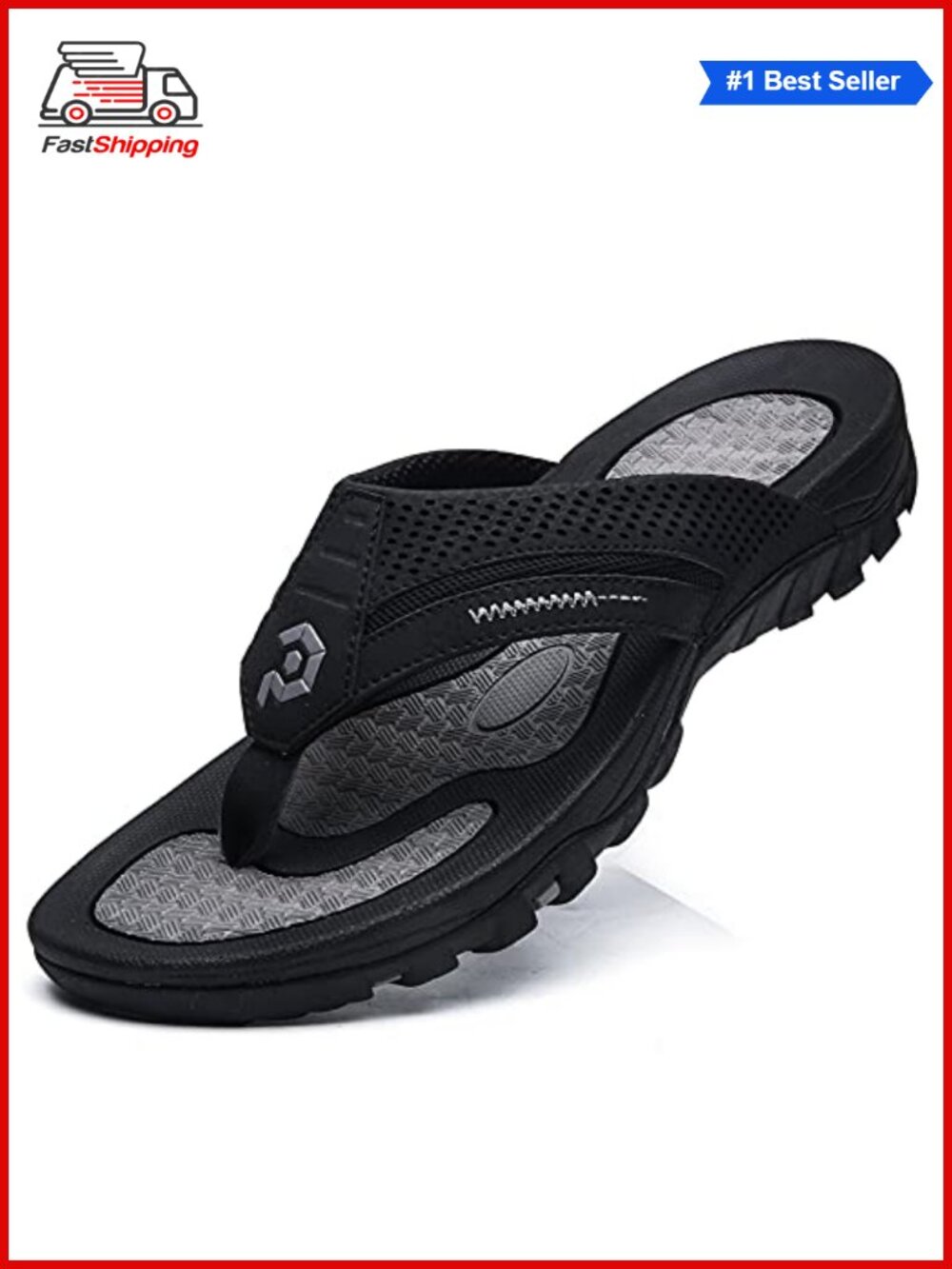 ✨ Pulltop Men's Flip-Flops Thong Sandals EVA Rubber Sole Arch Support Beach
